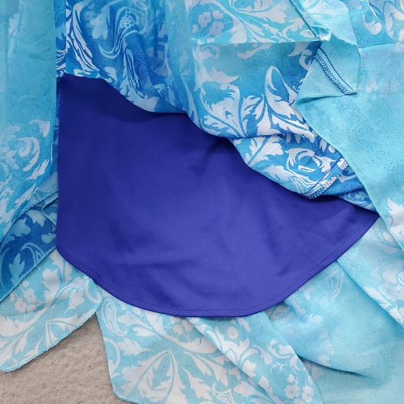 Rabbit Maxi Dress Women's‎ 8 Blue Paisley Lined Cottagecore Prairie Wrap V-Neck - Picture 7 of 10